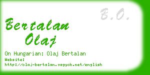 bertalan olaj business card